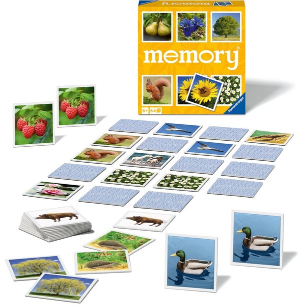 Memory Natur, d/f/i ab 6 Jahren, 2-8 Spieler, Merkspiel, 32 Bildpaare