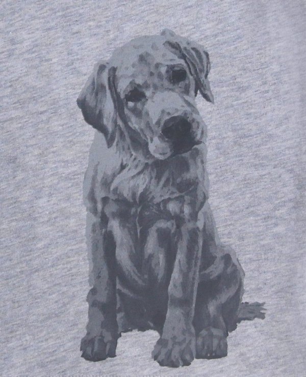 Shirt mit Hundedruck in silvermelange