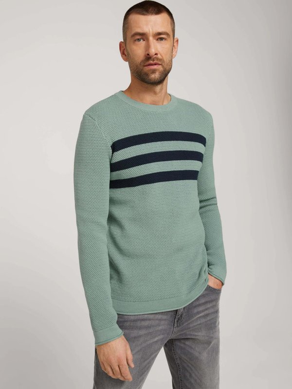 Tom Tailor - Strukturierter Pullover mit Streifenmuster