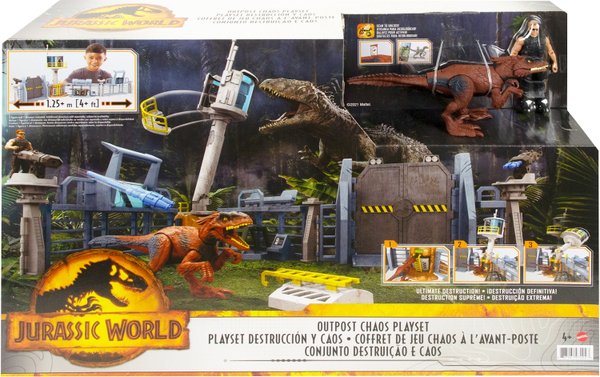 Jurassic World Outpost Chaos Spielset, ca. 37x49x47 cm, Zubehör, ab 4 Jahren