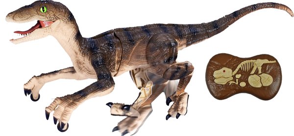 Dinosaurier sandfarben, 2.4 GHz 45x21.2x20 cm, Licht und Ton, Batt. 2xAAA exkl., ab 6 Jahren