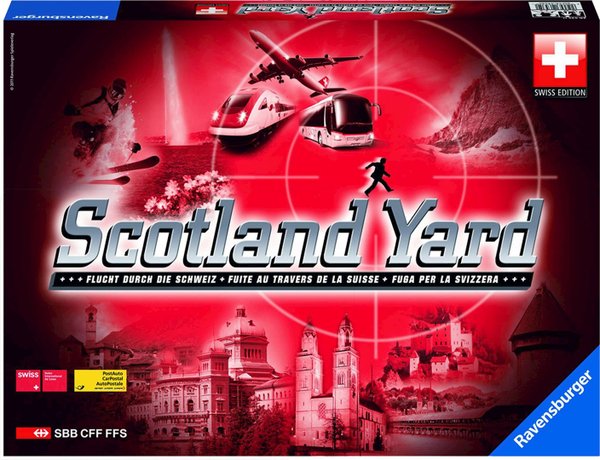 Scotland Yard Swiss Edition 10-99 Jahre, 2-6 Spieler, Spieldauer 45 Min. d/f/i