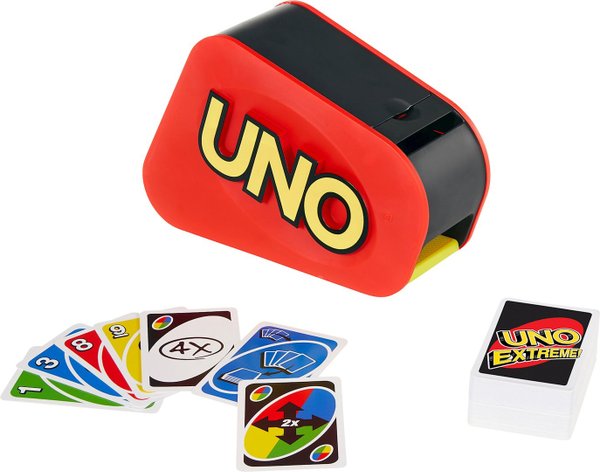 UNO Extreme, d/f/i ab 7 Jahren, 2-10 Spieler, mit Kartenschleuder