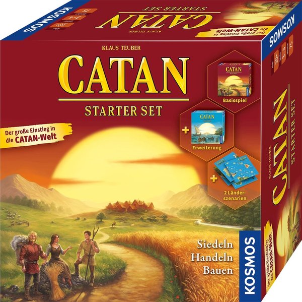 Catan Starter Set, d ab 10 Jahren, 3-4 Spieler, Basisspiel und Erweiterung