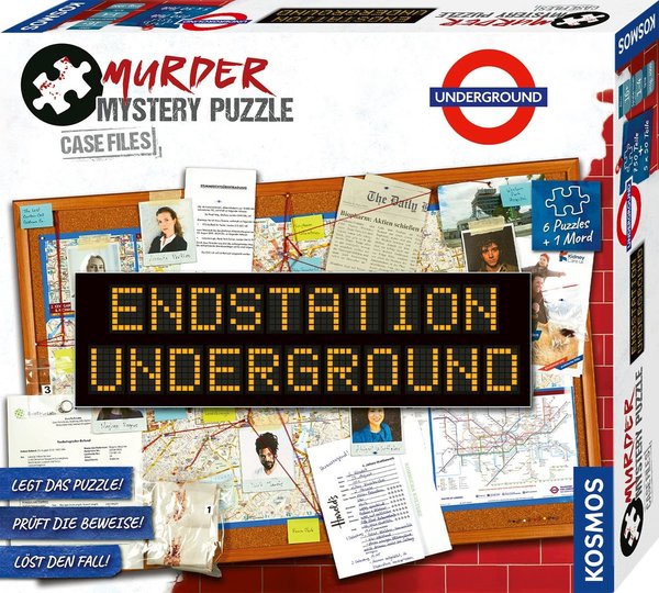 Murder Mystery Puzzle Endstation Underground, d, ab 16 J. ab 1 Spieler, 6 Puzzles, 1 Mord