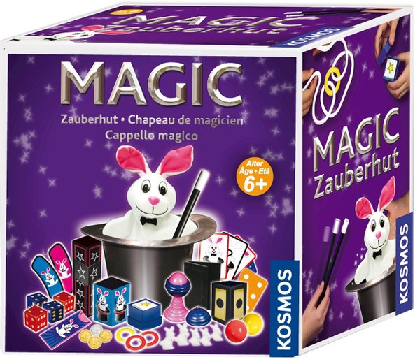 Zauberhut Magic, d/f/i 35 Zaubertricks mit Hut und Kanninchen, ab 6 Jahren
