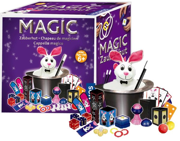 Zauberhut Magic, d/f/i 35 Zaubertricks mit Hut und Kanninchen, ab 6 Jahren
