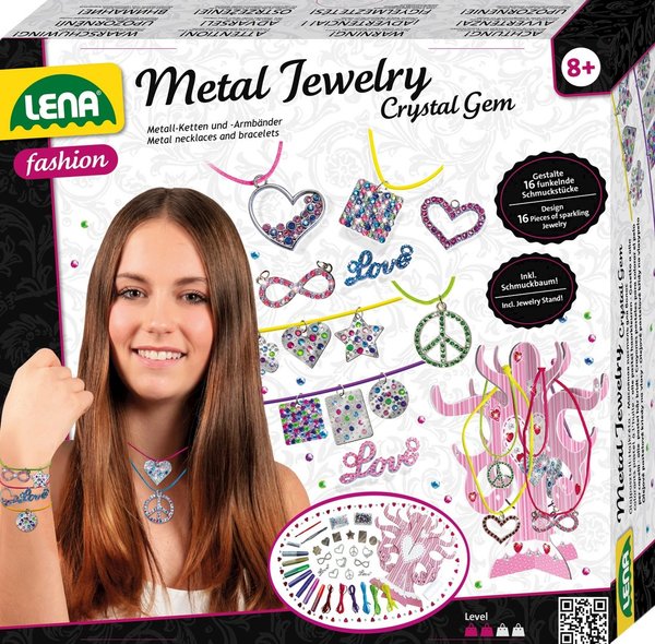 Metal Jewelry Crystal Gem Metall-Anhänger, Strasssteine, Glitzer, Leim, ab 8 Jahren