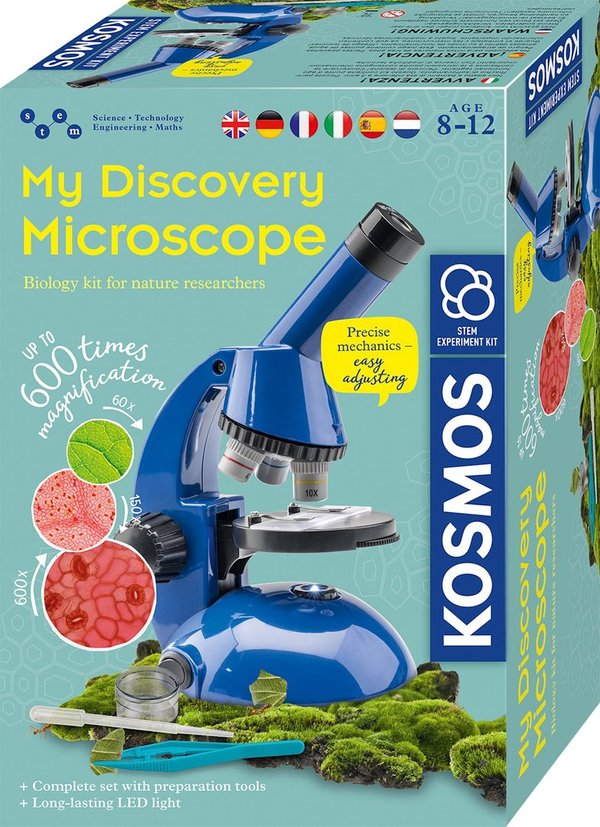 Discovery Microscope, d/f/i Experimentierkasten, Mikroskop, Batt. 2xAA exkl, ab 8 Jahren