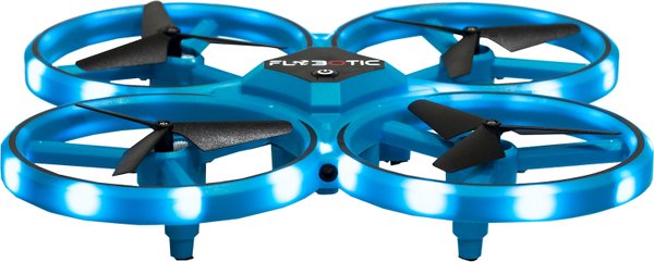 Flashing Drohne blau, 2.4 GHz ca. 15x15 cm, LED-Lichter, Batt. 3xAAA exkl., ab 8 Jahren